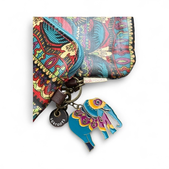 Sakroots Double Pouch Makeup Bag With Key Holder Elephant Charm, Great Condition - Picture 4 of 8